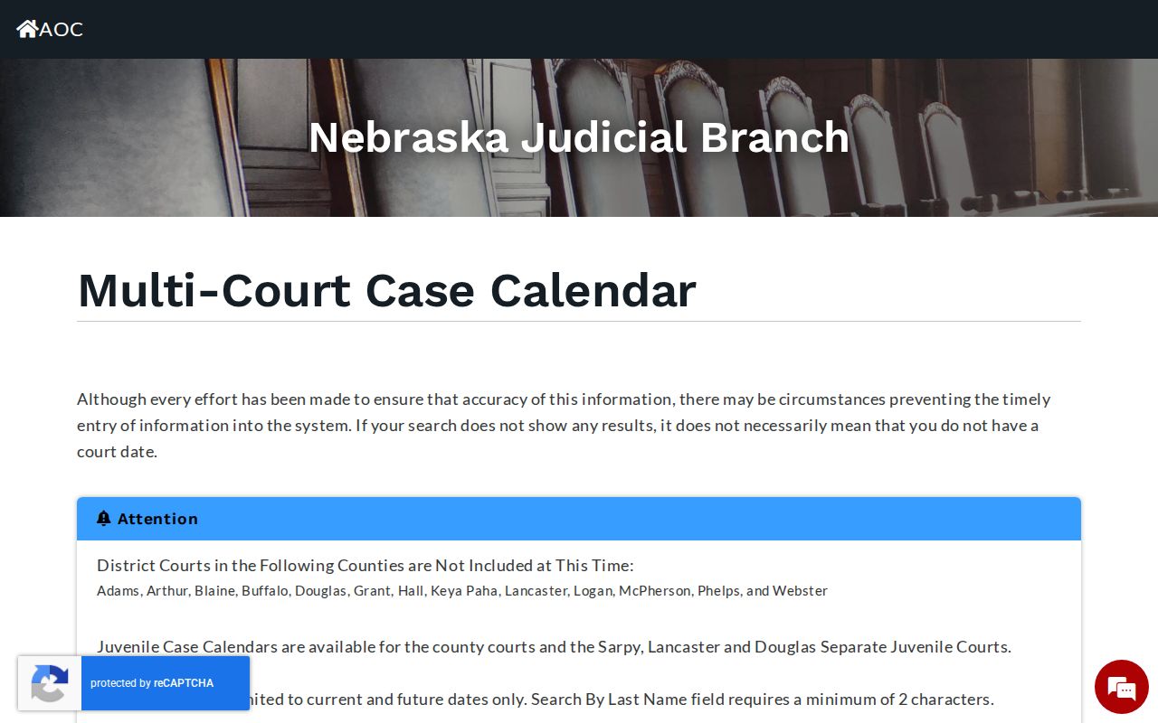 Sherman County court calendar date search interface