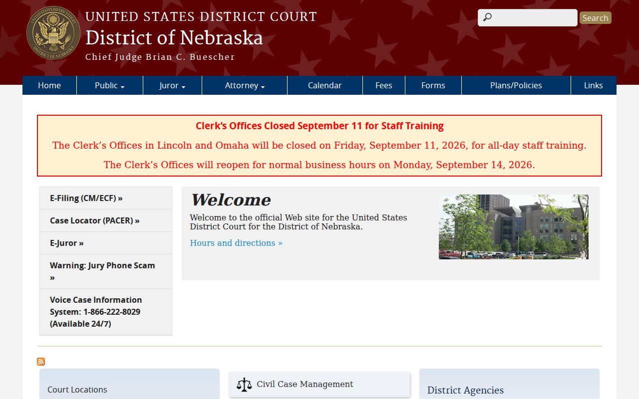 Sherman County court docket Nebraska federal court boundary image