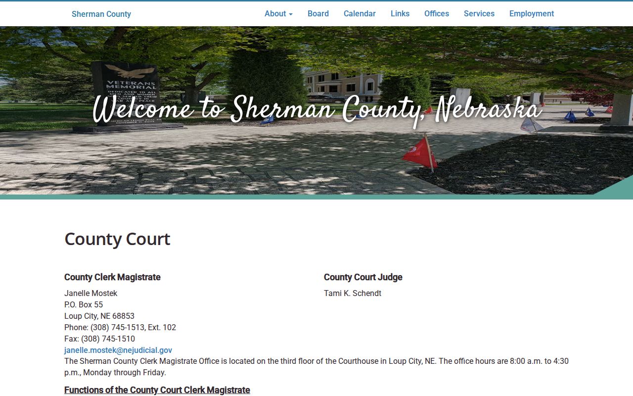 Sherman County criminal docket County Court jurisdiction image