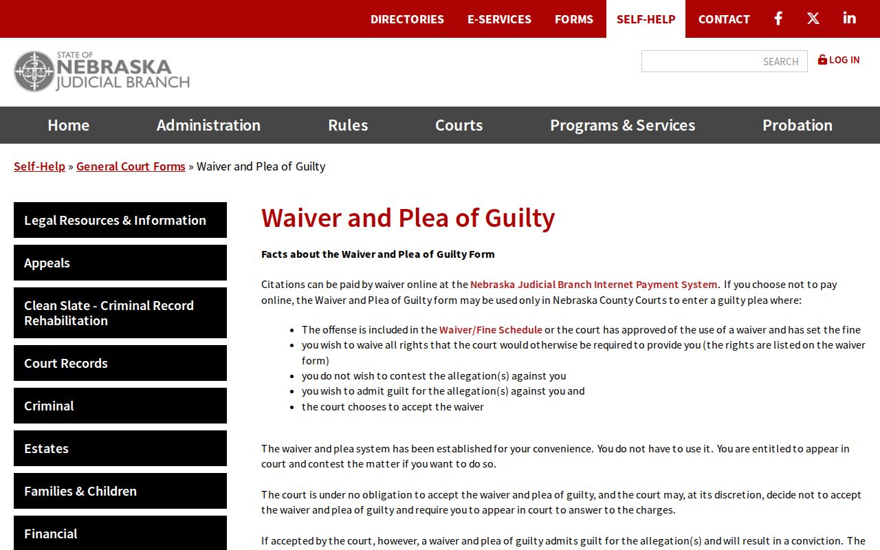 Sherman County traffic ticket waiver and plea information