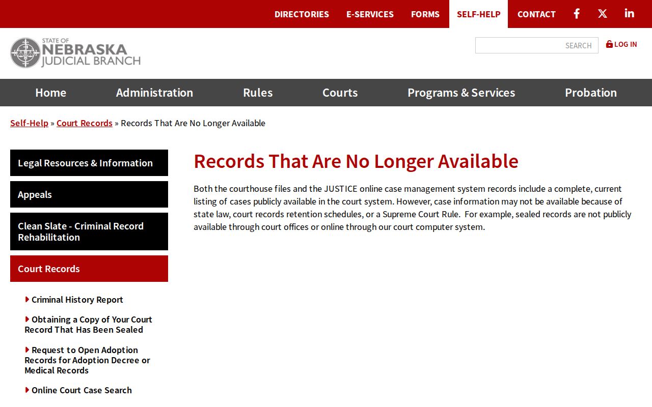 Sherman County court docket record retention notice image